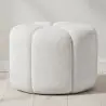 Buy Round Ottoman Upholstered in Bouclé Fabric - Debri White 61306 - prices